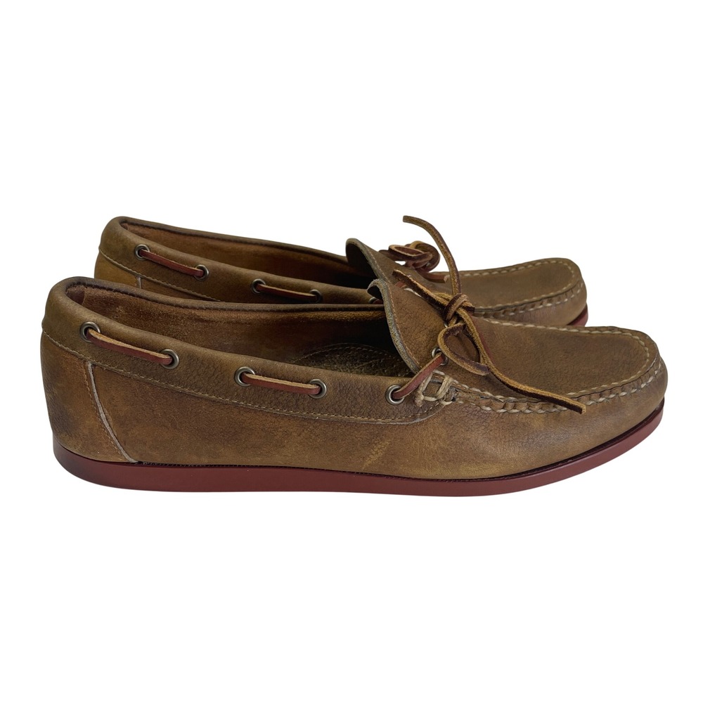 Allen Edmonds Northland Boat Shoes Mens 11 D Brown Leather Slip On Loafer Mocs